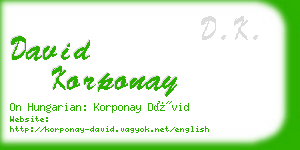 david korponay business card